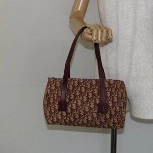 Christian Dior Trotter Canvas Hand Bag Red Auth 147157